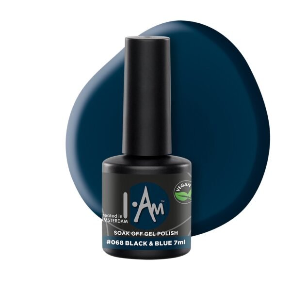 I.Am-Soak-Off-Gel-Polish-068-Black-Blue-7mldot Black & Blue
