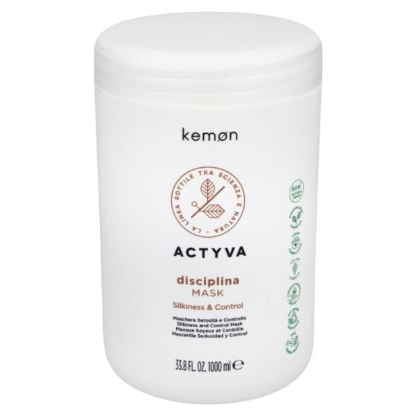KEMON ACTYVA DISCIPLINA Šilko švelnumo suteikianti kaukė nepaklusniems plaukams